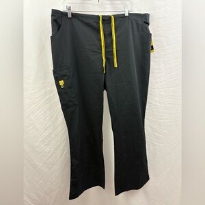 WonderWink Scrub Pants Womens 3XL XXXL Black True Plus Fit The Romeo Flare Cargo